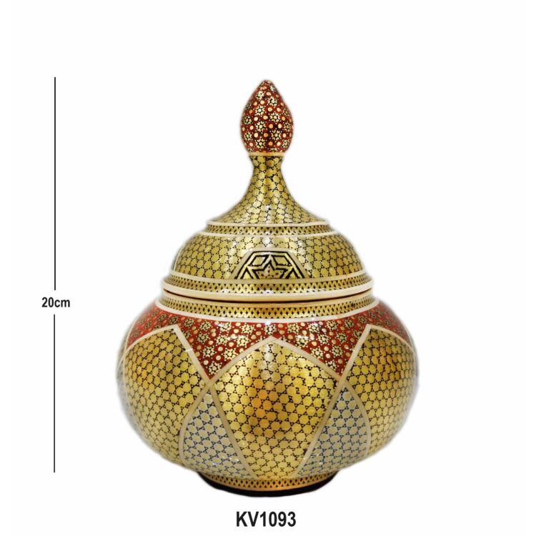 Inlaid Sugar Bowl Aghajani Code KV1093 view 2