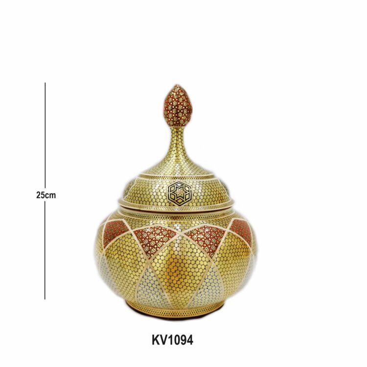 Inlaid Sugar Bowl Aghajani Code KV1094 view 3