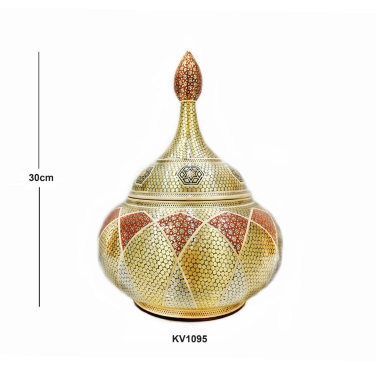 Inlaid Sugar Bowl Aghajani Code KV1095 view 3