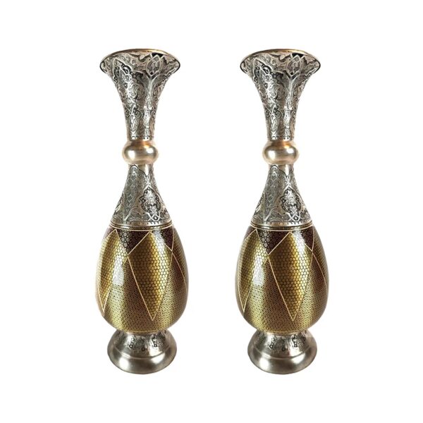 Inlaid Vase with Islamic Design Code GH40 Set of 2 view 1