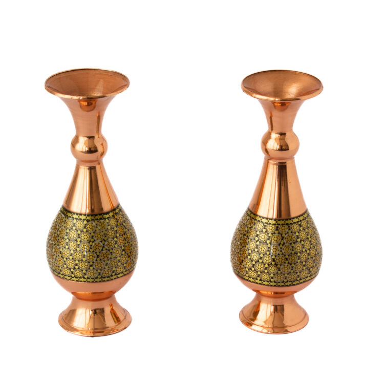 Khatam Kari Copper Vase Model JK02 Set of Two view 1