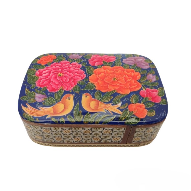 Khatamkari Coin Holder with Flower and Bird Design Code 02 view 1