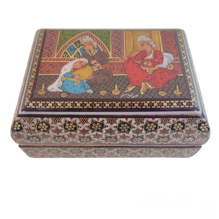 Khatamkari Jewelry Box with Motreb and Chang Design Code 01 view 1