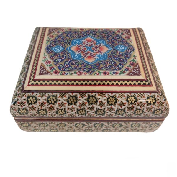 Khatamkari Jewelry Box with Tazhib Design Code 05 view 1