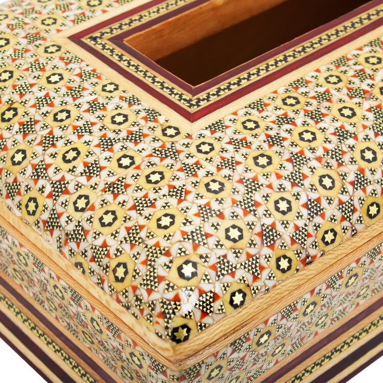 Khatamkari Tissue Box and Knife and Fork Box and Trash Can Set Code 02 view 6