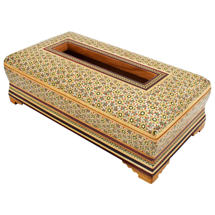 Khatamkari Tissue Box and Knife and Fork Box and Trash Can Set Code 02 view 8