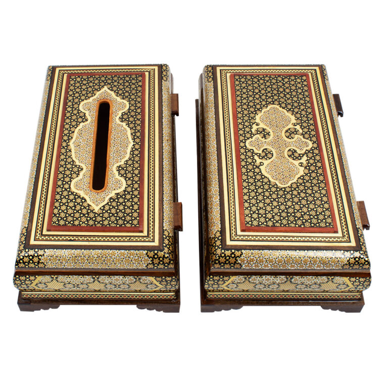 Khatamkari Tissue Box and Knife and Fork Box Set Code 02 view 3