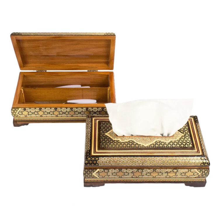 Khatamkari Tissue Box and Knife and Fork Box Set Code 02 view 6