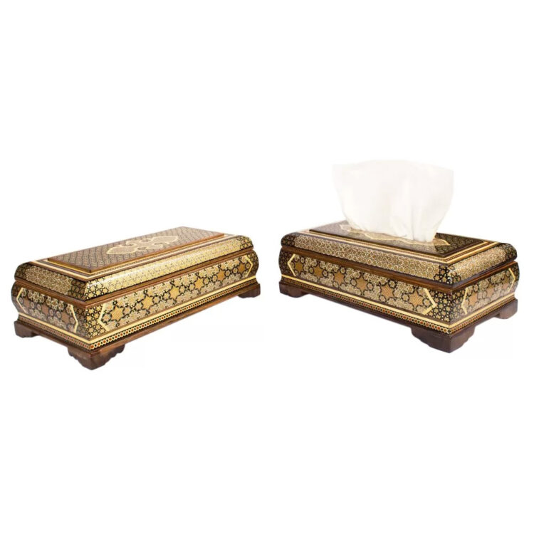 Khatamkari Tissue Box and Knife and Fork Box Set Code 02 view 7