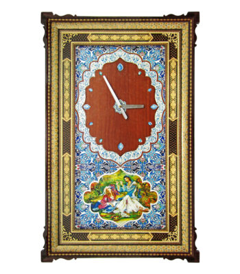 Khatamkari Wall Clock with Miniature Design Column Model Code 8050-1 view 1