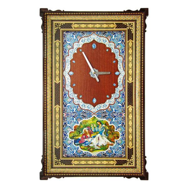 Khatamkari Wall Clock with Miniature Design Column Model Code 8050-1 view 1