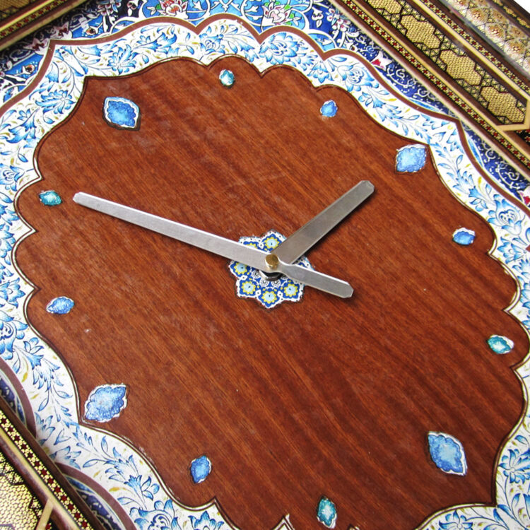 Khatamkari Wall Clock with Miniature Design Column Model Code 8050-1 view 3