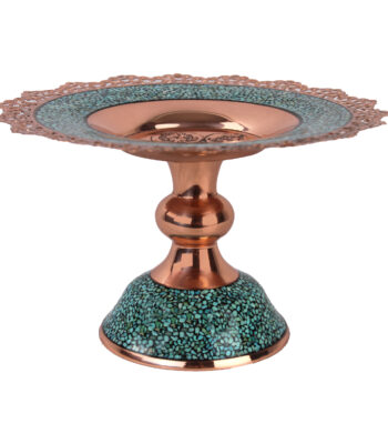 Mesh Design Turquoise Inlaying (FiroozehKoobi) Dessert Plate Code shi20 view 1