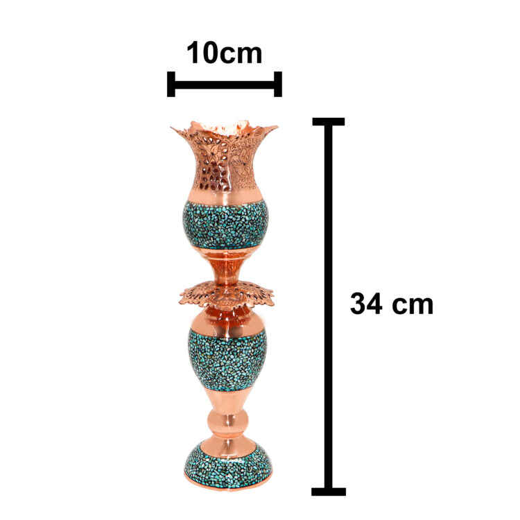 Nine-piece Turquoise Inlaying (FiroozehKoobi) Haftsin Set Model Lebghalam Design Laleh Code 463417 view 5