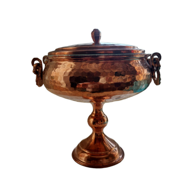 Pedestal Copper Nut Dish Code 02 view 1