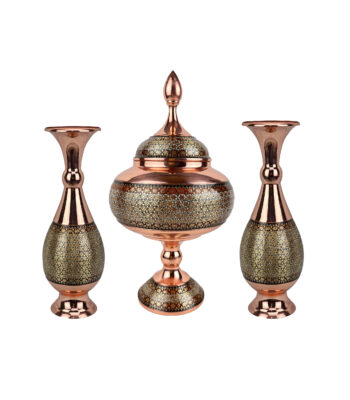 Set of 3 Inlaid Candy Bowl and Vase Model Azar Code s20 view 1