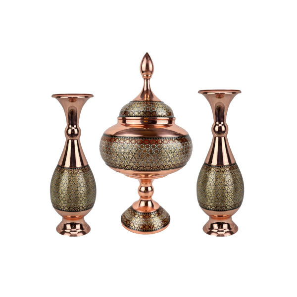 Set of 3 Inlaid Candy Bowl and Vase Model Azar Code s25 view 1