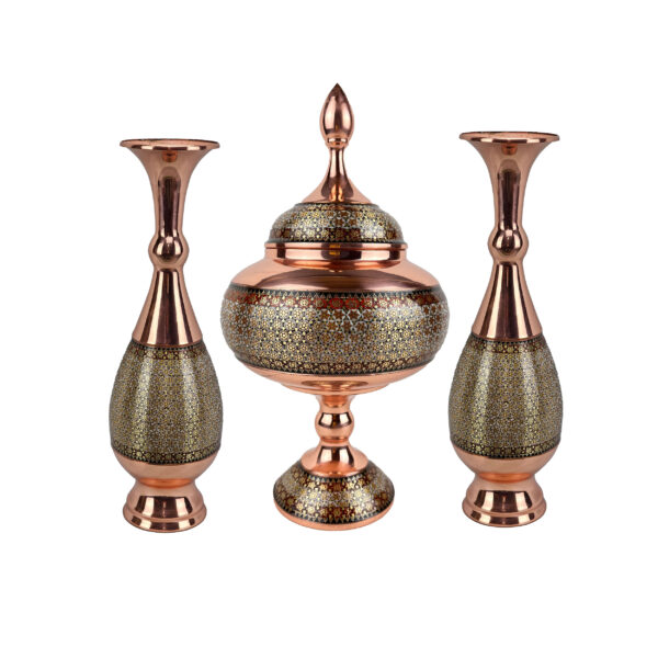 Set of 3 Inlaid Candy Bowl and Vase Model Azar Code s30 view 1