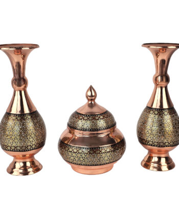 Set of 3 Inlaid Candy Bowl and Vase Model Shirazi Code GH20 view 1