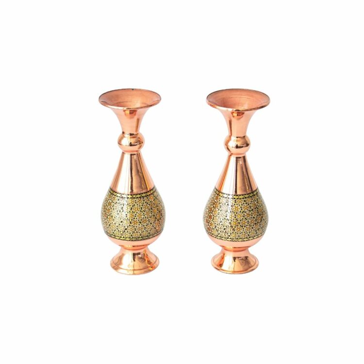 Set of Two Copper Inlaid Vases Model JK01 view 6