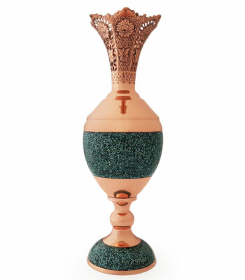 Shahin Shirazi Turquoise Inlaying (FiroozehKoobi) Vase Model Senboldan Code s3 view 1