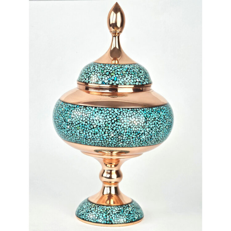 Shirazi Model Copper Turquoise Inlaying (FiroozehKoobi) Candy Bowl Code Sh25 view 5