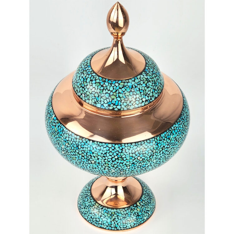 Shirazi Model Copper Turquoise Inlaying (FiroozehKoobi) Candy Bowl Code Sh25 view 6