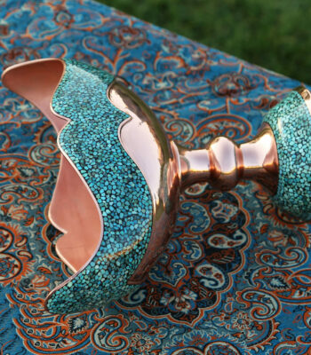 Shirazi Turquoise Inlaying (FiroozehKoobi) Nut Bowl Code K03 view 2