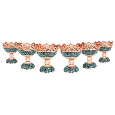 Six-piece Turquoise Inlaying (FiroozehKoobi) Haftsin Set Model Lebghalam Code 12p10-2f7 view 1