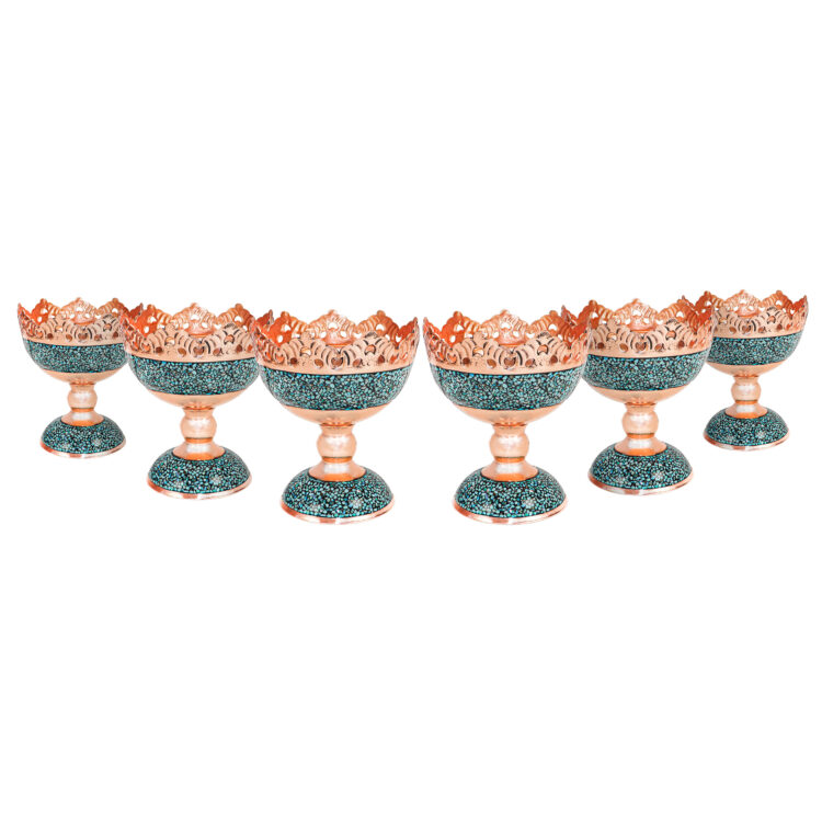 Six-piece Turquoise Inlaying (FiroozehKoobi) Haftsin Set Model Lebghalam Code 12p10-2f7 view 1