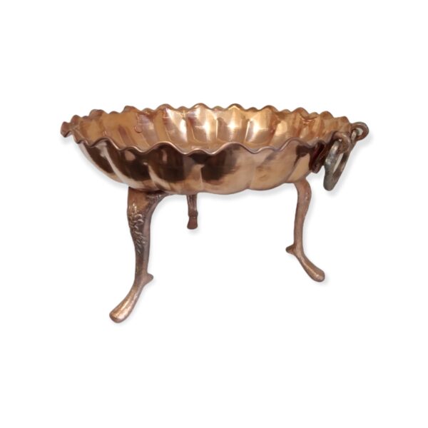 Tall Three-Legged Copper Fruit Bowl Model Code BO view 2