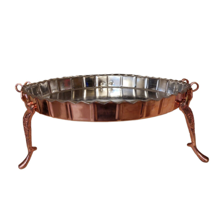 Three-Legged Copper Fruit Bowl Design Model REZ view 2