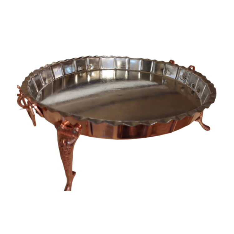 Three-Legged Copper Fruit Bowl Design Model REZ view 3