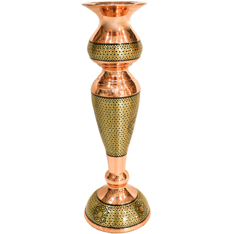 Three-Piece Khatamkari Mirror and Candle Holder Set Superior Model Slim Waist Design Code 306030 view 6