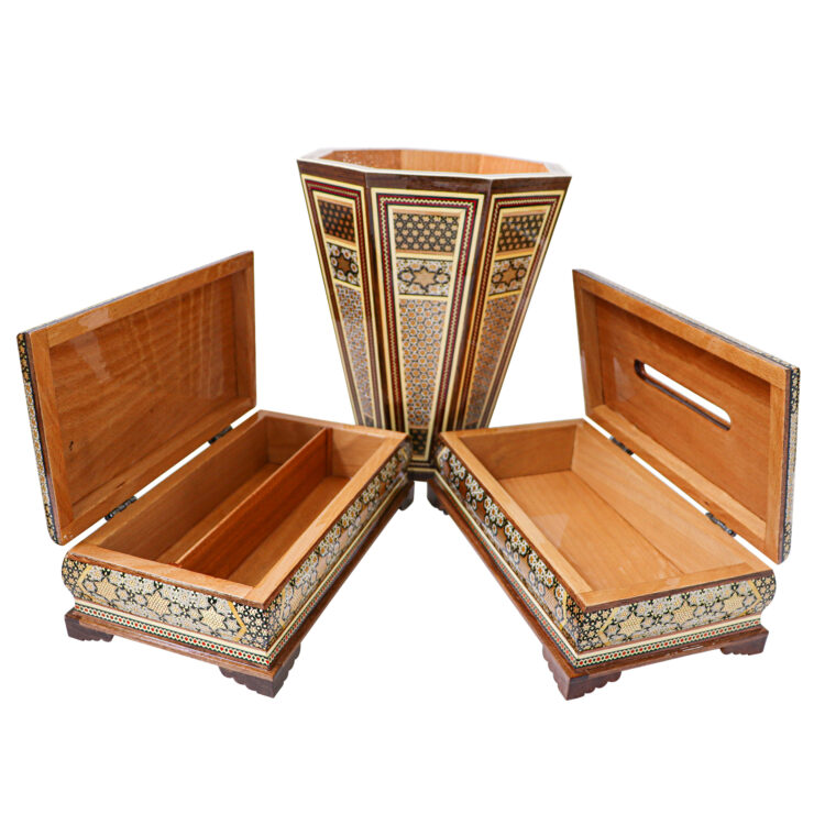 Three-Piece Khatamkari Set Model Persian Supreme Code HQdark view 11