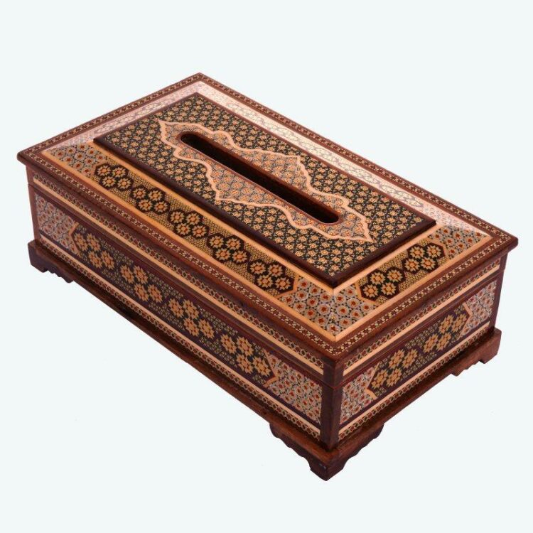 Three-Piece Khatamkari Trash Can and Tissue Box Set Royal Model Code 01 view 3