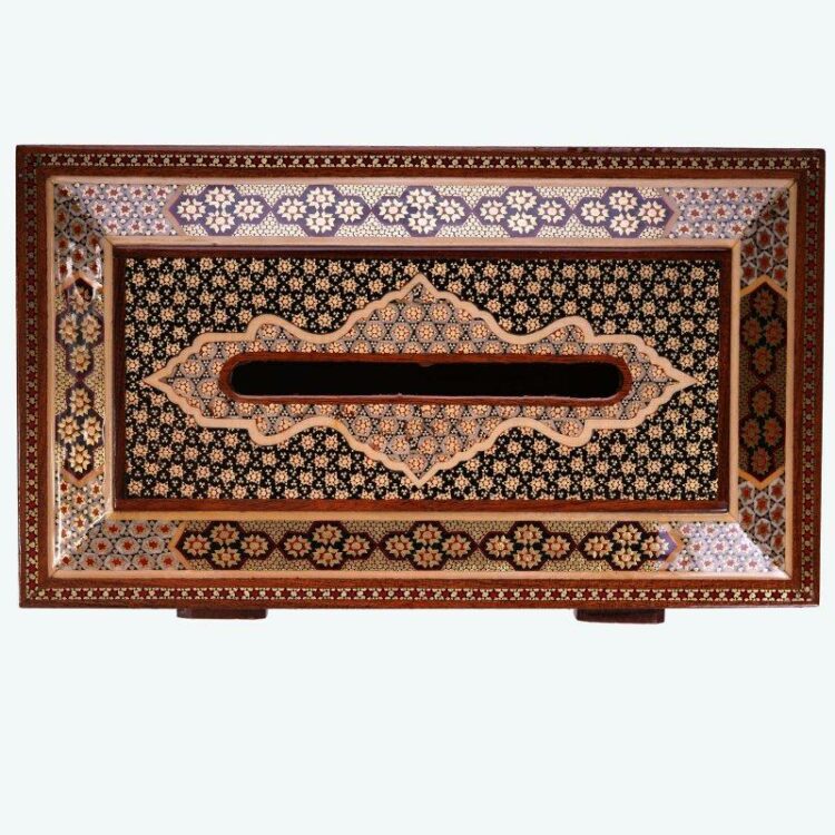 Three-Piece Khatamkari Trash Can and Tissue Box Set Royal Model Code 01 view 7