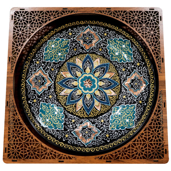 Turkish Design Copper Plate, Diamond Cut and Pardaz Code 3328 view 1