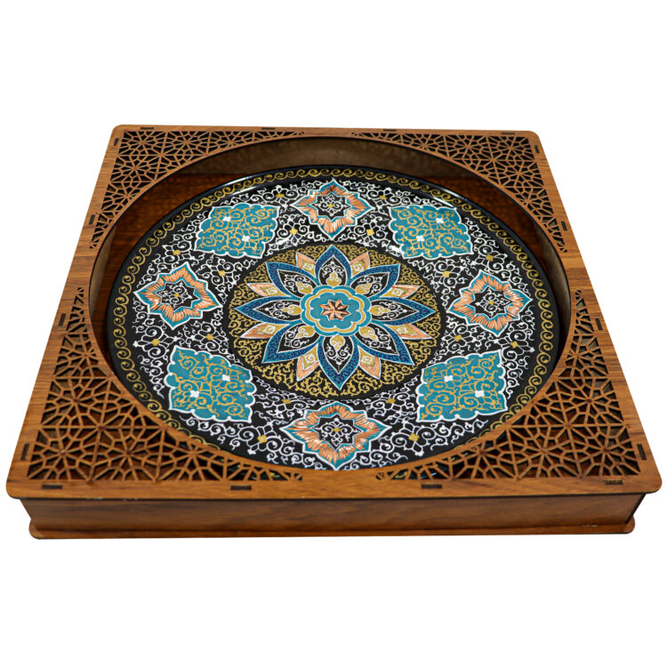 Turkish Design Copper Plate, Diamond Cut and Pardaz Code 3328 view 2