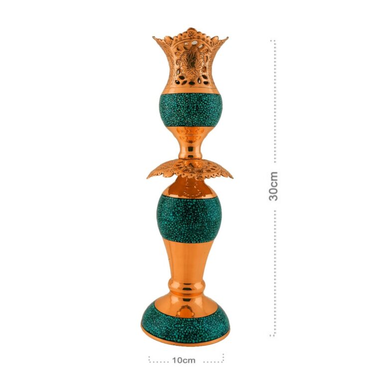 Turquoise Inlaying (FiroozehKoobi) Candlestick Model HF207 Set of 2 view 4