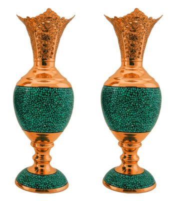 Turquoise Inlaying (FiroozehKoobi) Senboldan Model HF142 Set of 2 view 1