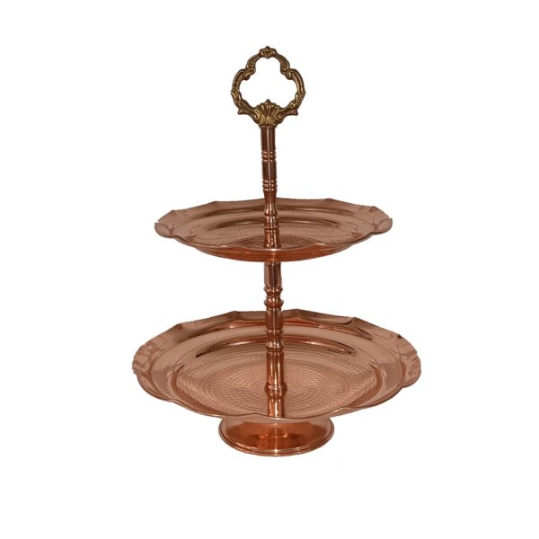 Two-Tier Copper Confectionery Dish Code M-1037 view 1