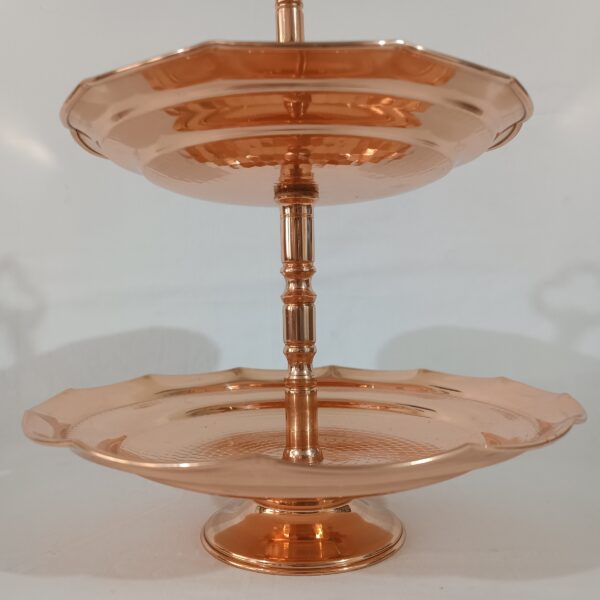 Two-Tier Copper Confectionery Dish Code M-1037 view 2