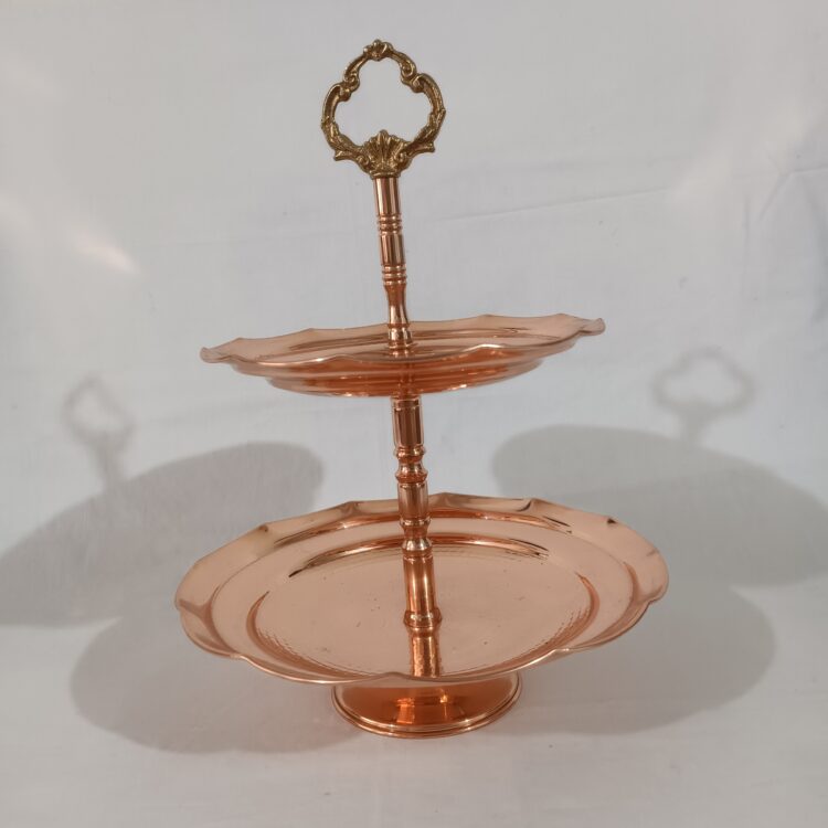 Two-Tier Copper Confectionery Dish Code M-1037 view 3