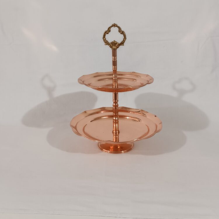 Two-Tier Copper Confectionery Dish Code M-1037 view 4