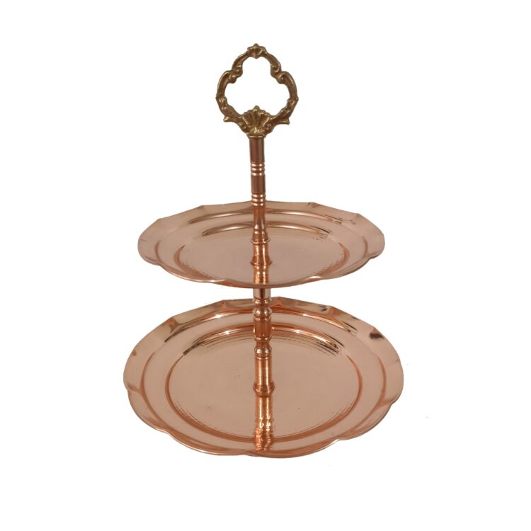 Two-Tier Copper Confectionery Dish Code M-1037 view 5