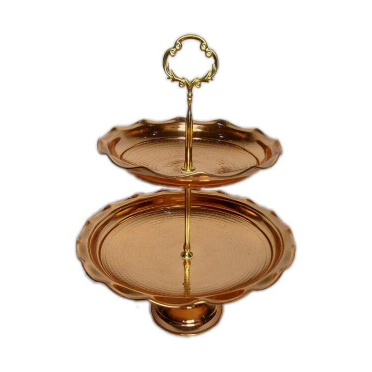 Two-Tier Copper Confectionery Dish Code S-4160 view 1