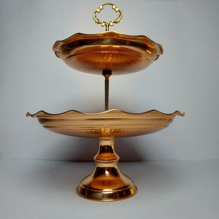 Two-Tier Copper Confectionery Dish Code S-4160 view 3