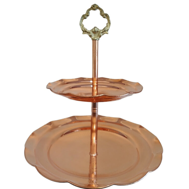 Two-Tier Copper Dessert Dish view 1