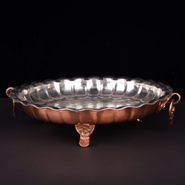 Zanjan Short Pedestal Copper Tray Code 45 view 2